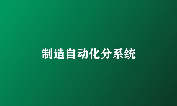 制造自动化分系统