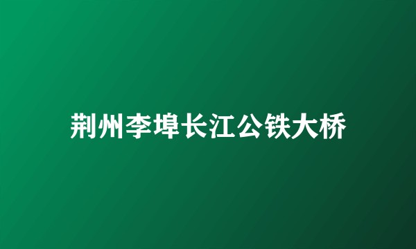 荆州李埠长江公铁大桥