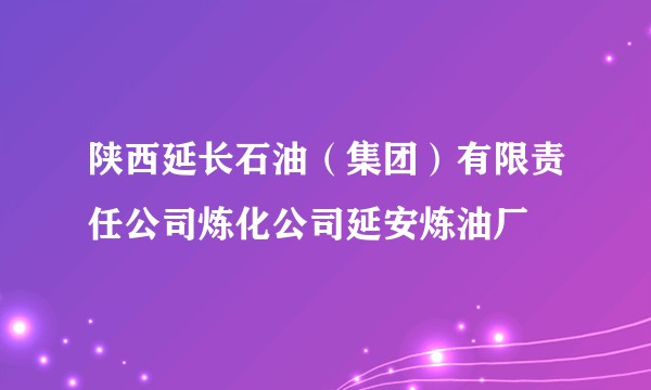 陕西延长石油（集团）有限责任公司炼化公司延安炼油厂