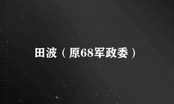 田波（原68军政委）