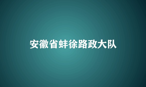 安徽省蚌徐路政大队