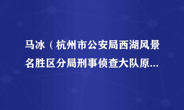 马冰(杭州市公安局西湖风景名胜区分局刑事侦查大队原一级警长)