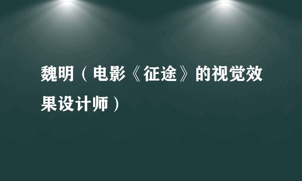 魏明（电影《征途》的视觉效果设计师）