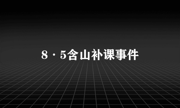 8·5含山补课事件