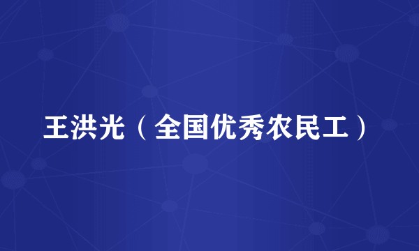 王洪光（全国优秀农民工）