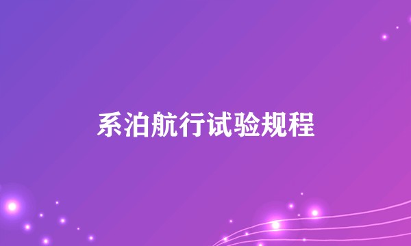 系泊航行试验规程
