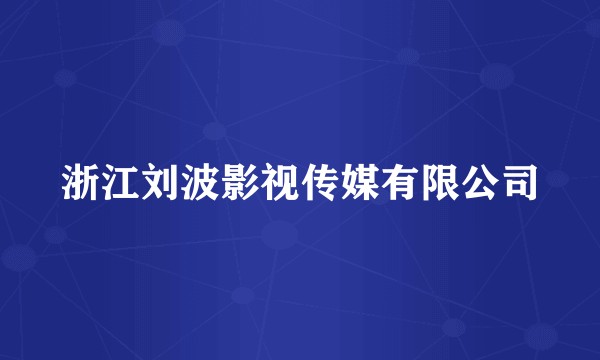 浙江刘波影视传媒有限公司