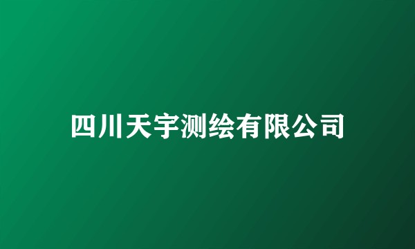 四川天宇测绘有限公司