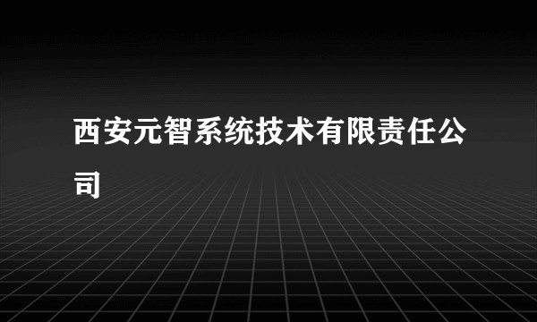 西安元智系统技术有限责任公司