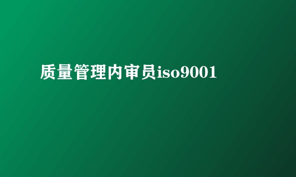 质量管理内审员iso9001