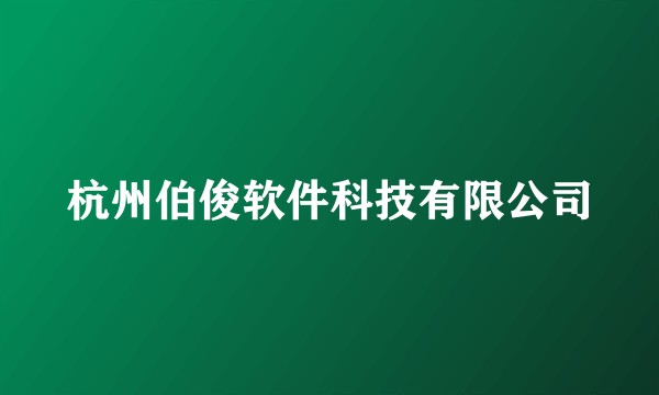 杭州伯俊软件科技有限公司