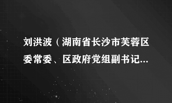 刘洪波（湖南省长沙市芙蓉区委常委、区政府党组副书记、常务副区长）