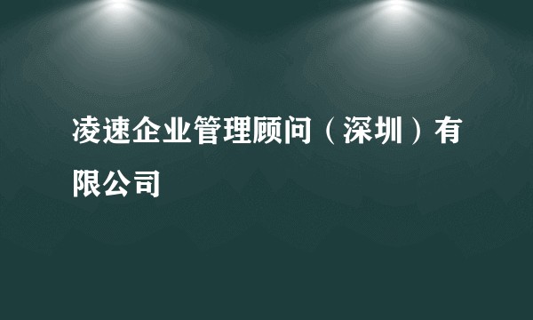 凌速企业管理顾问（深圳）有限公司