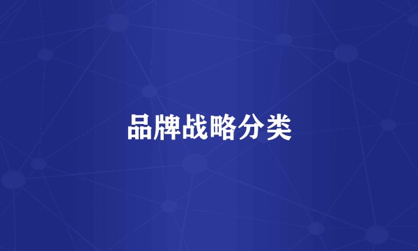 品牌战略分类