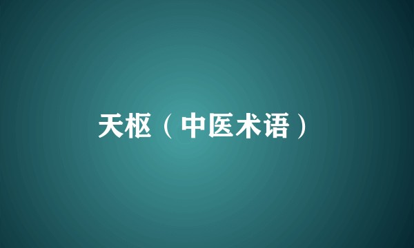 天枢（中医术语）