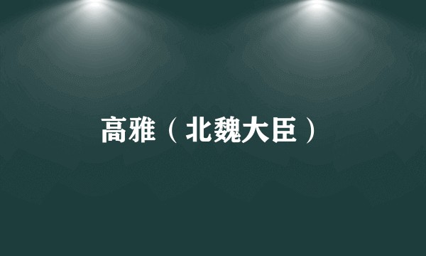 高雅（北魏大臣）