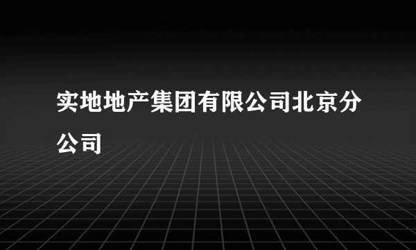 实地地产集团有限公司北京分公司