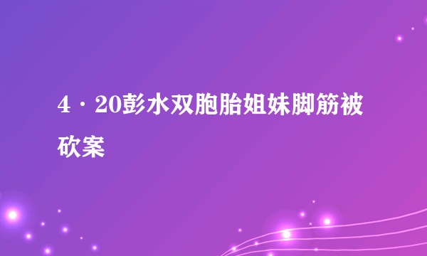 4·20彭水双胞胎姐妹脚筋被砍案