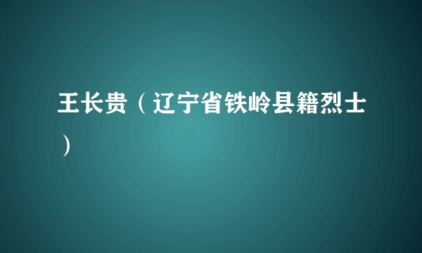 王长贵(辽宁省铁岭县籍烈士)
