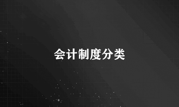 会计制度分类