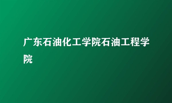广东石油化工学院石油工程学院