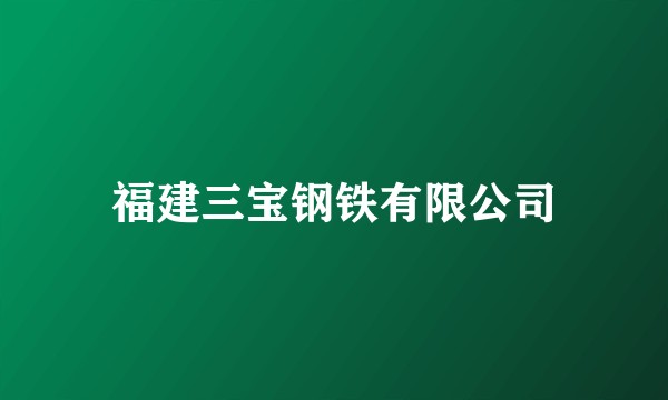 福建三宝钢铁有限公司