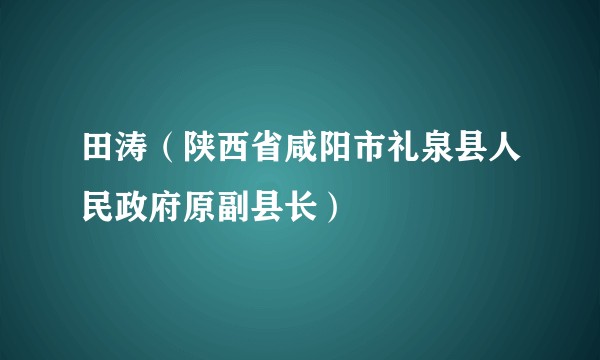 田涛(陕西省咸阳市礼泉县人民政府原副县长)