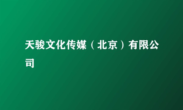 天骏文化传媒（北京）有限公司