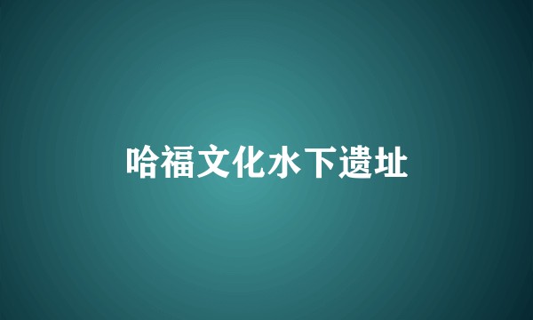 哈福文化水下遗址