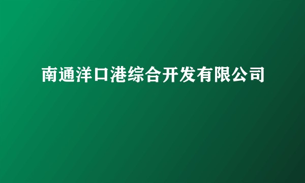 南通洋口港综合开发有限公司