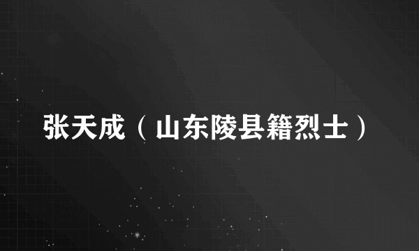 张天成（山东陵县籍烈士）