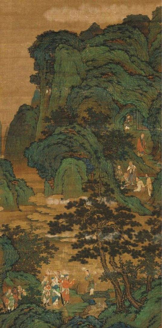 商山四皓图（元代佚名创作设色画）