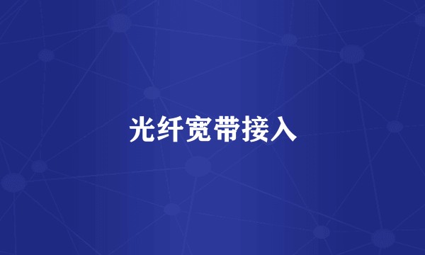 光纤宽带接入