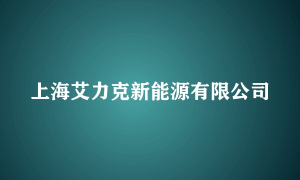 上海艾力克新能源有限公司