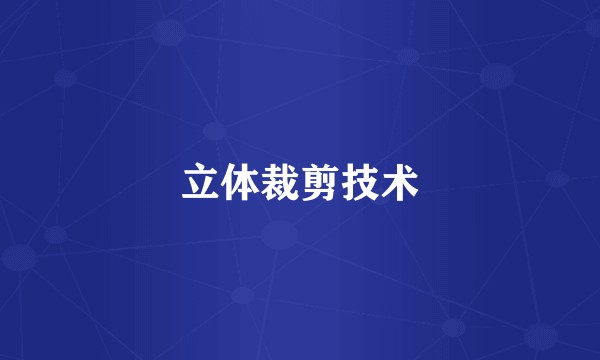 立体裁剪技术