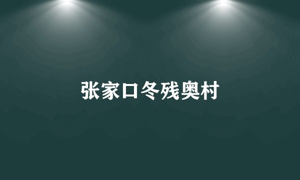 张家口冬残奥村