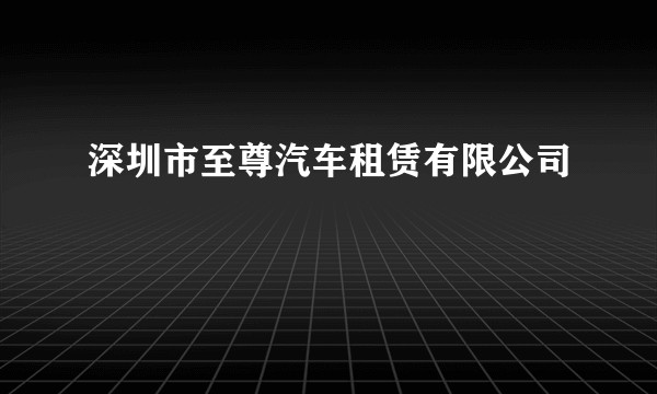 深圳市至尊汽车租赁有限公司