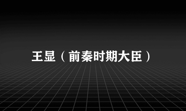 王显（前秦时期大臣）