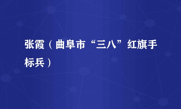 张霞（曲阜市“三八”红旗手标兵）