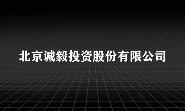 北京诚毅投资股份有限公司