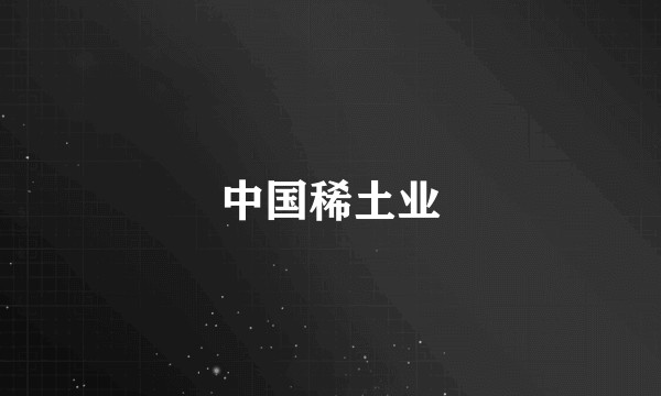中国稀土业