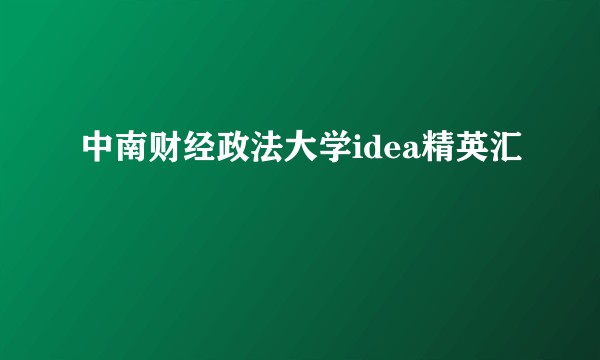 中南财经政法大学idea精英汇