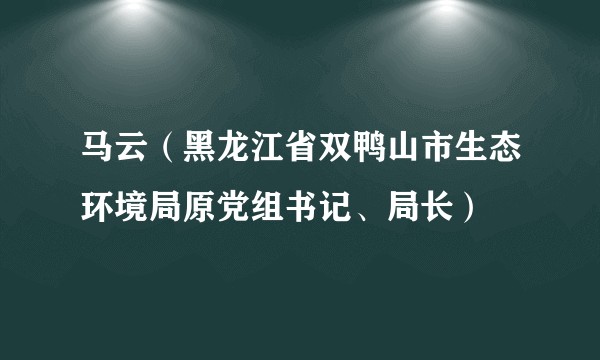 马云（黑龙江省双鸭山市生态环境局原党组书记、局长）