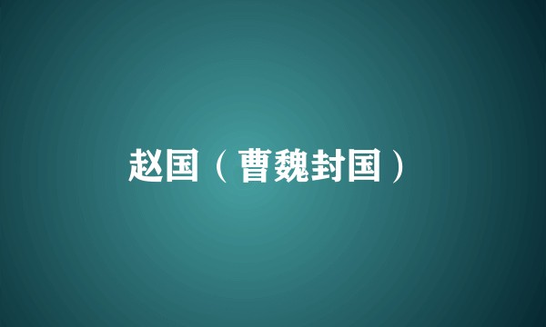 赵国（曹魏封国）