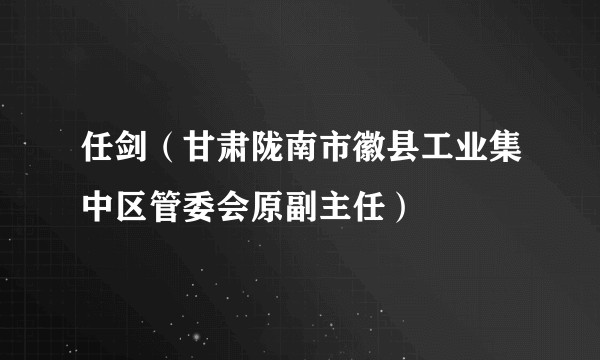 任剑（甘肃陇南市徽县工业集中区管委会原副主任）