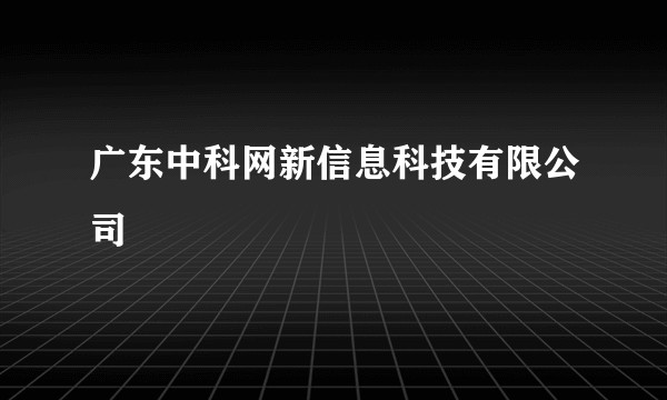 广东中科网新信息科技有限公司