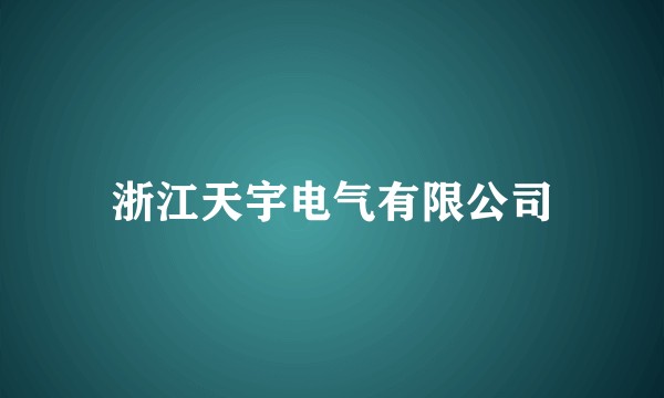 浙江天宇电气有限公司