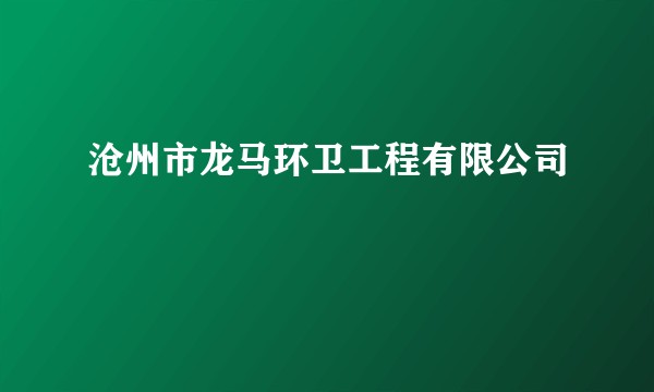 沧州市龙马环卫工程有限公司