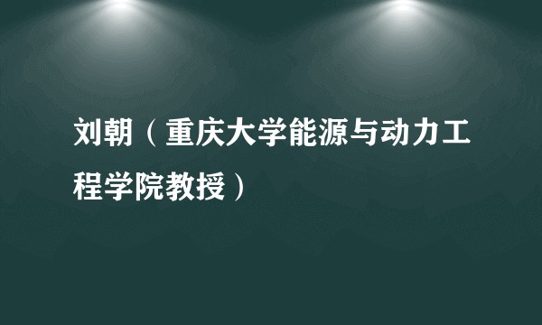 刘朝（重庆大学能源与动力工程学院教授）