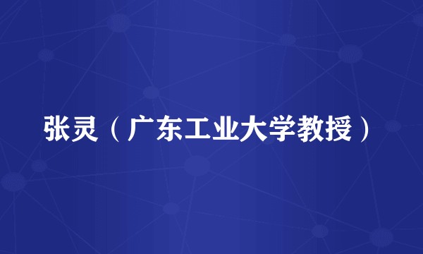 张灵（广东工业大学教授）